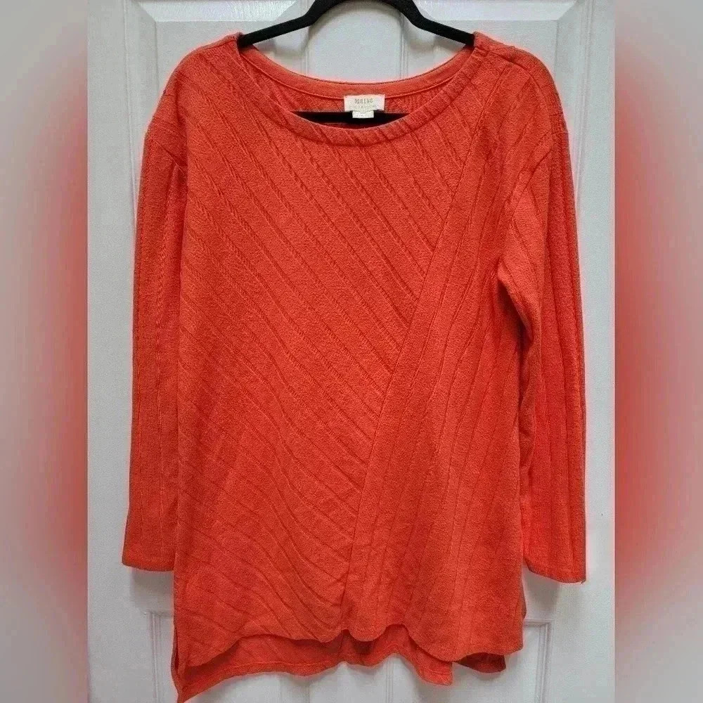 Maeve by Anthropologie Divine Tunic Orange Sweater Size Large